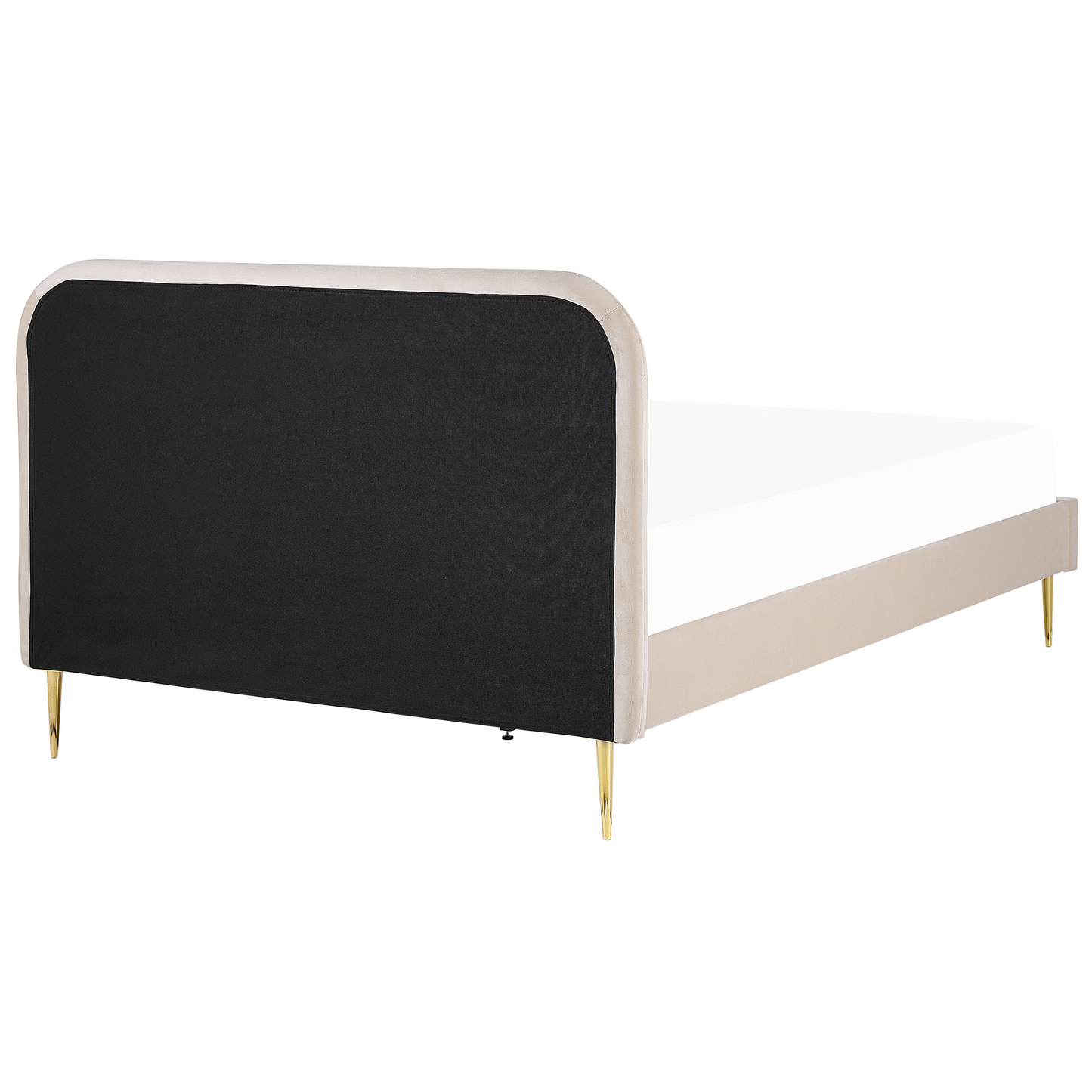 Bett mit Lattenrost Samtstoff FLAYAT 140 x 200 cm Hellbeige