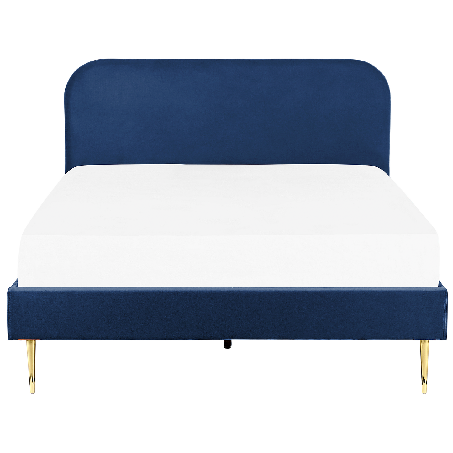 Bett mit Lattenrost Samtstoff FLAYAT 160 x 200 cm Marineblau