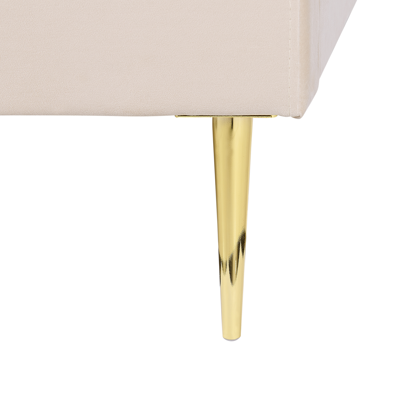 Bett mit Lattenrost Samtstoff FLAYAT 140 x 200 cm Hellbeige