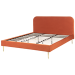 Bett mit Lattenrost Samtstoff FLAYAT 180 x 200 cm Orange