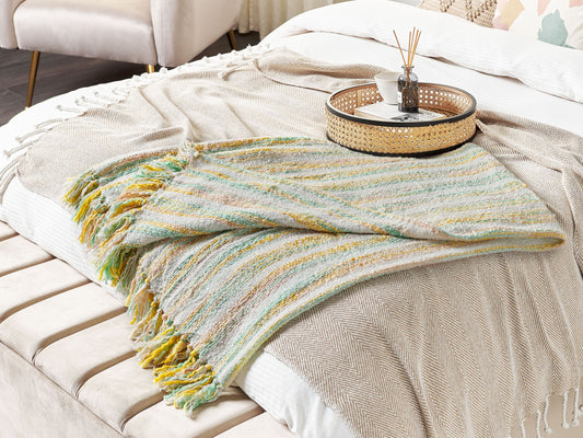 Kuscheldecke NUWAR Stoff 130 x 170 cm Gelb