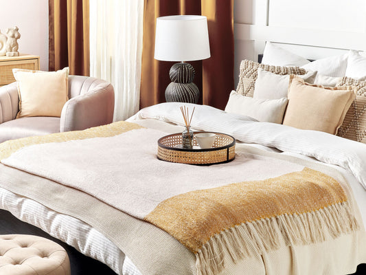 Kuscheldecke SALME Stoff 130 x 170 cm Beige