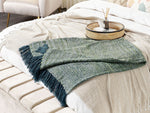 Kuscheldecke PAIRE Stoff 130 x 170 cm Blaugrün