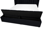 Polsterbett Samtstoff schwarz mit Stauraum 160 x 200 cm NOYERS