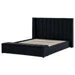Bett mit Stauraumbank Samtstoff NOYERS 180 x 200 cm Schwarz