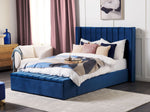 Bett mit Stauraumbank Samtstoff NOYERS 140 x 200 cm Marineblau