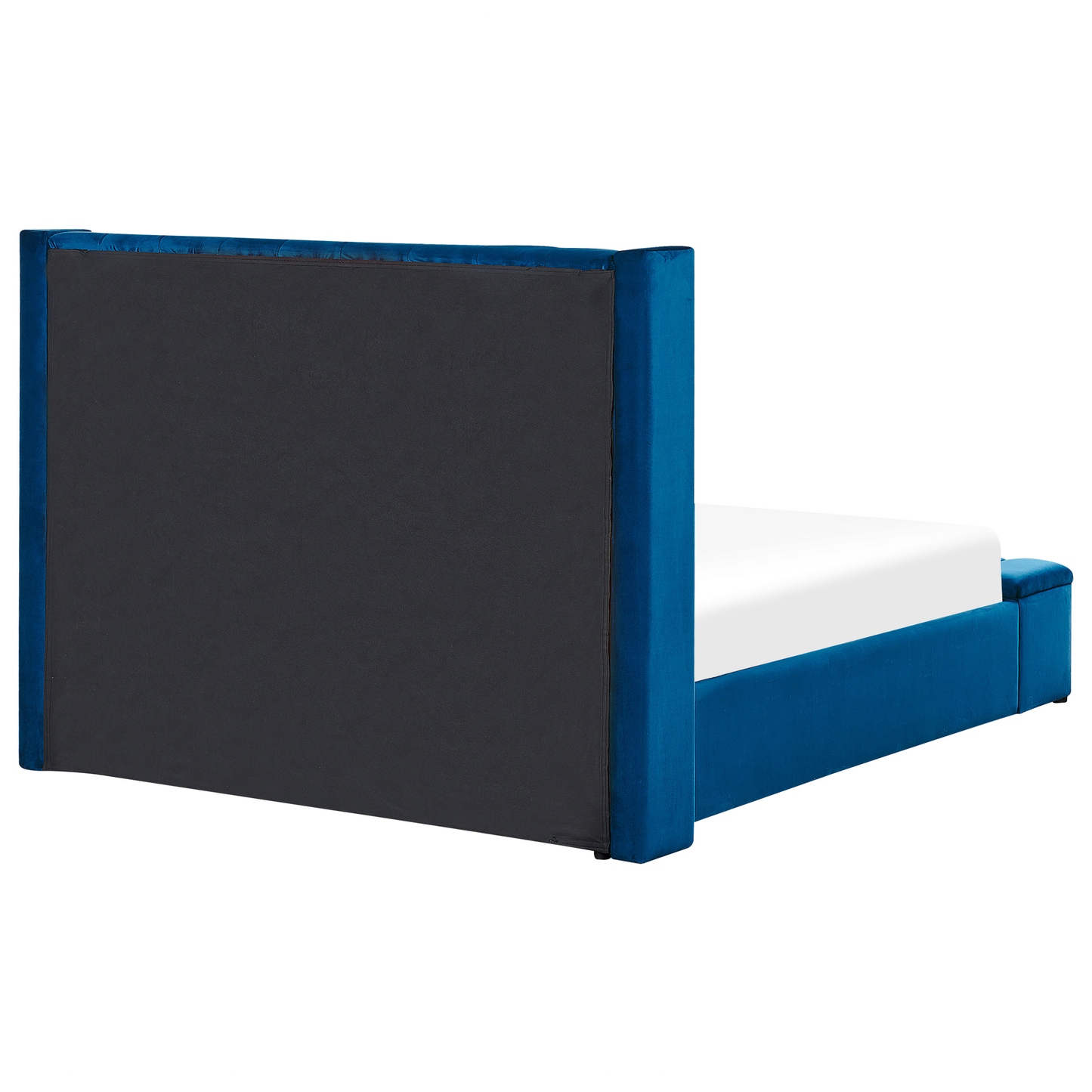 Bett mit Stauraumbank Samtstoff NOYERS 140 x 200 cm Marineblau