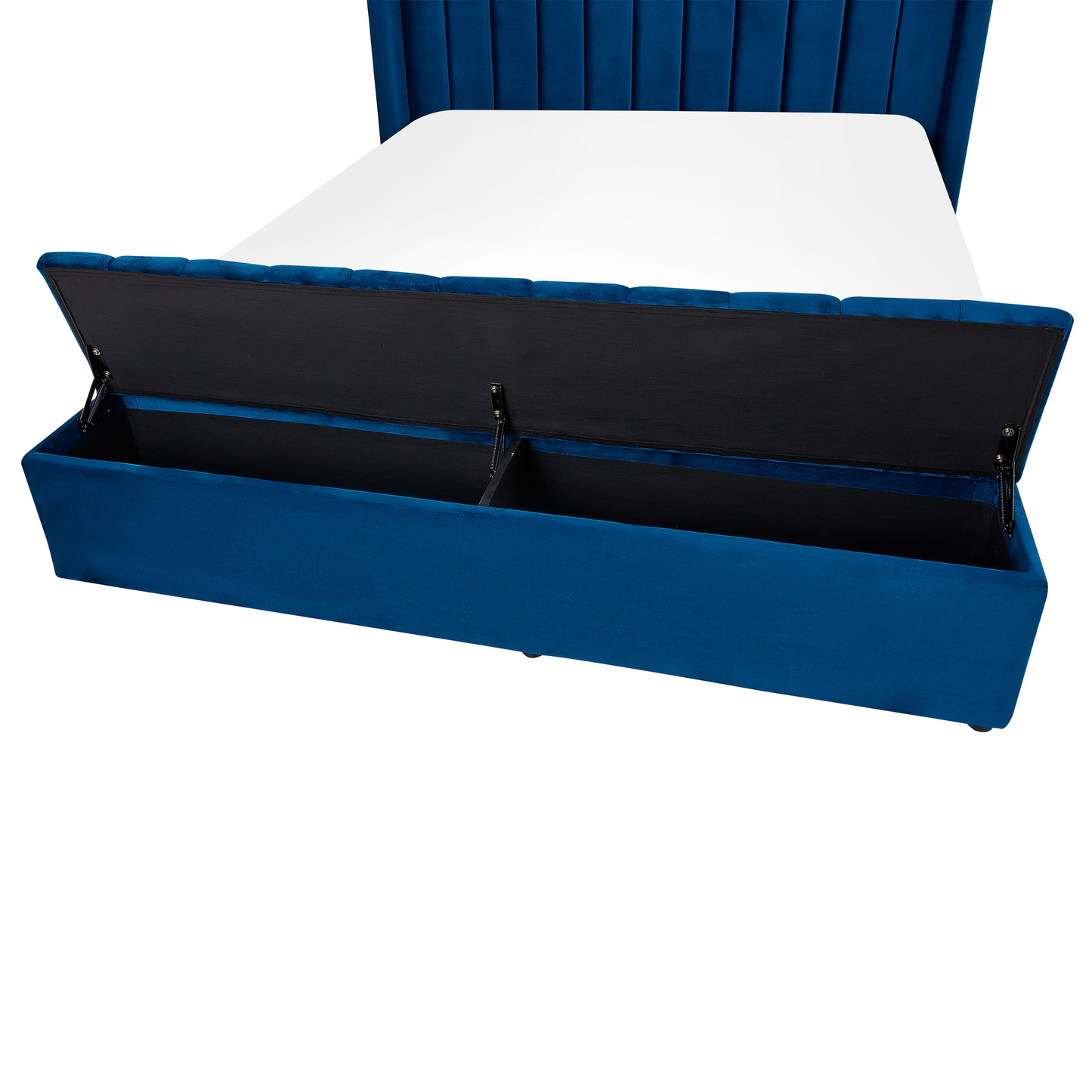 Bett mit Stauraumbank Samtstoff NOYERS 140 x 200 cm Marineblau