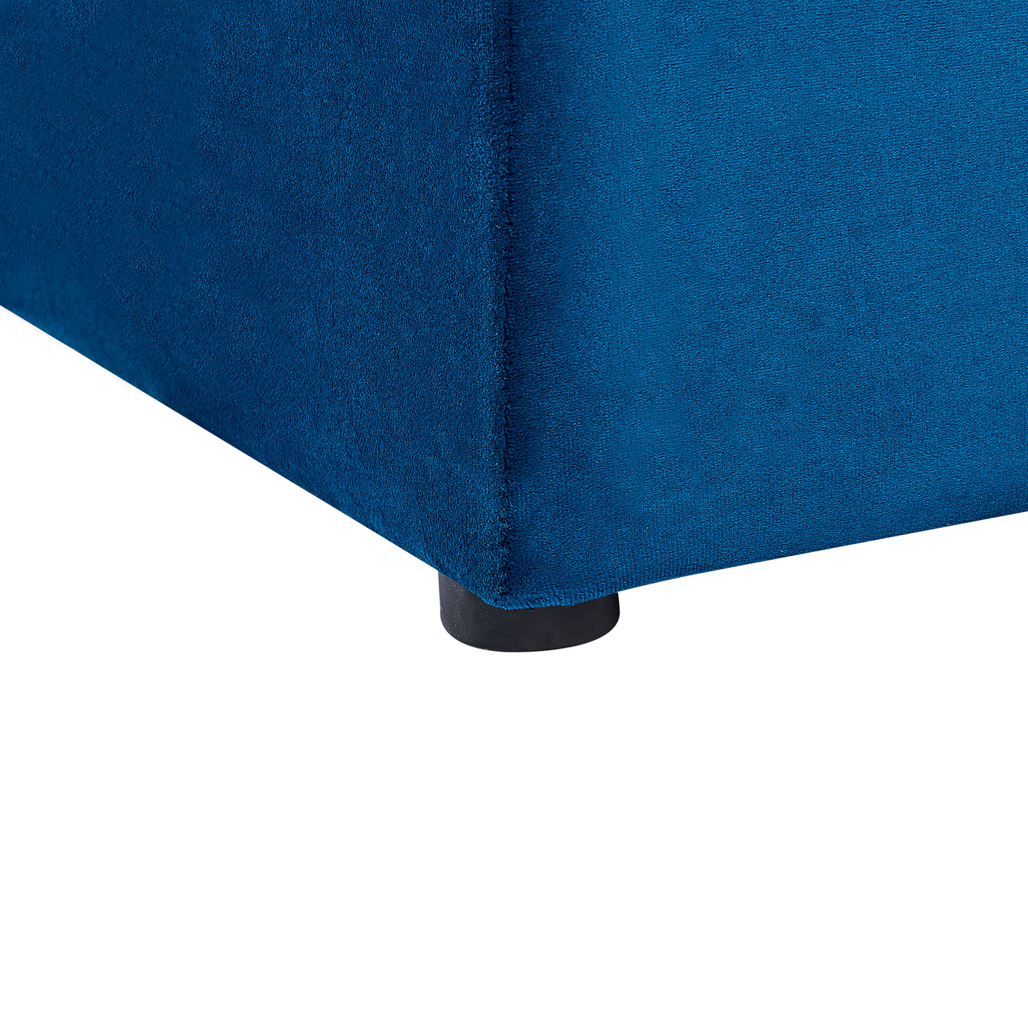 Bett mit Stauraumbank Samtstoff NOYERS 140 x 200 cm Marineblau