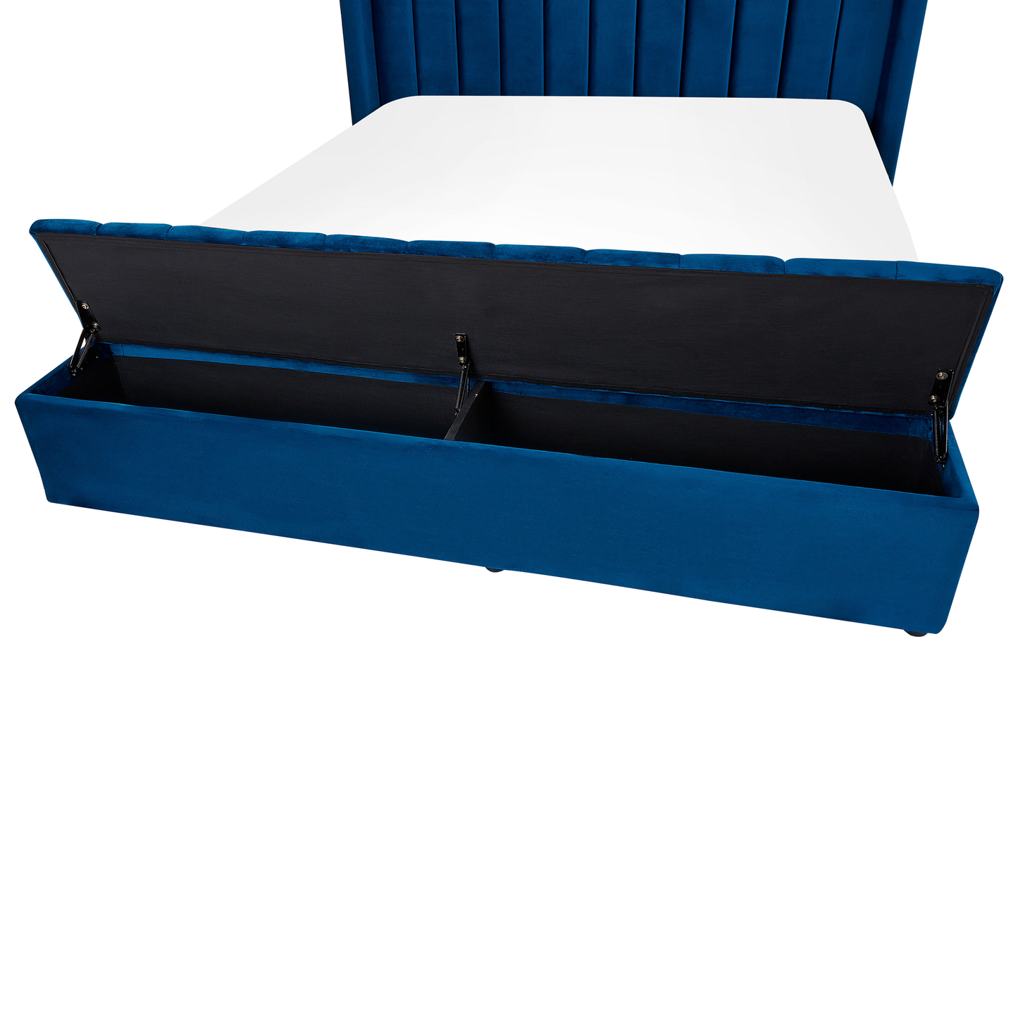 Bett mit Stauraumbank Samtstoff NOYERS 160 x 200 cm Marineblau