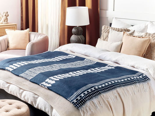 Kuscheldecke TARLAY Stoff 130 x 170 cm Blau