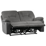 2-Sitzer Sofa Samtstoff dunkelgrau LED-Beleuchtung USB-Port elektrisch verstellbar BERGEN