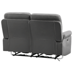 2-Sitzer Sofa Samtstoff dunkelgrau LED-Beleuchtung USB-Port elektrisch verstellbar BERGEN