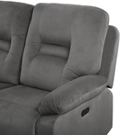 2-Sitzer Sofa Samtstoff dunkelgrau LED-Beleuchtung USB-Port elektrisch verstellbar BERGEN