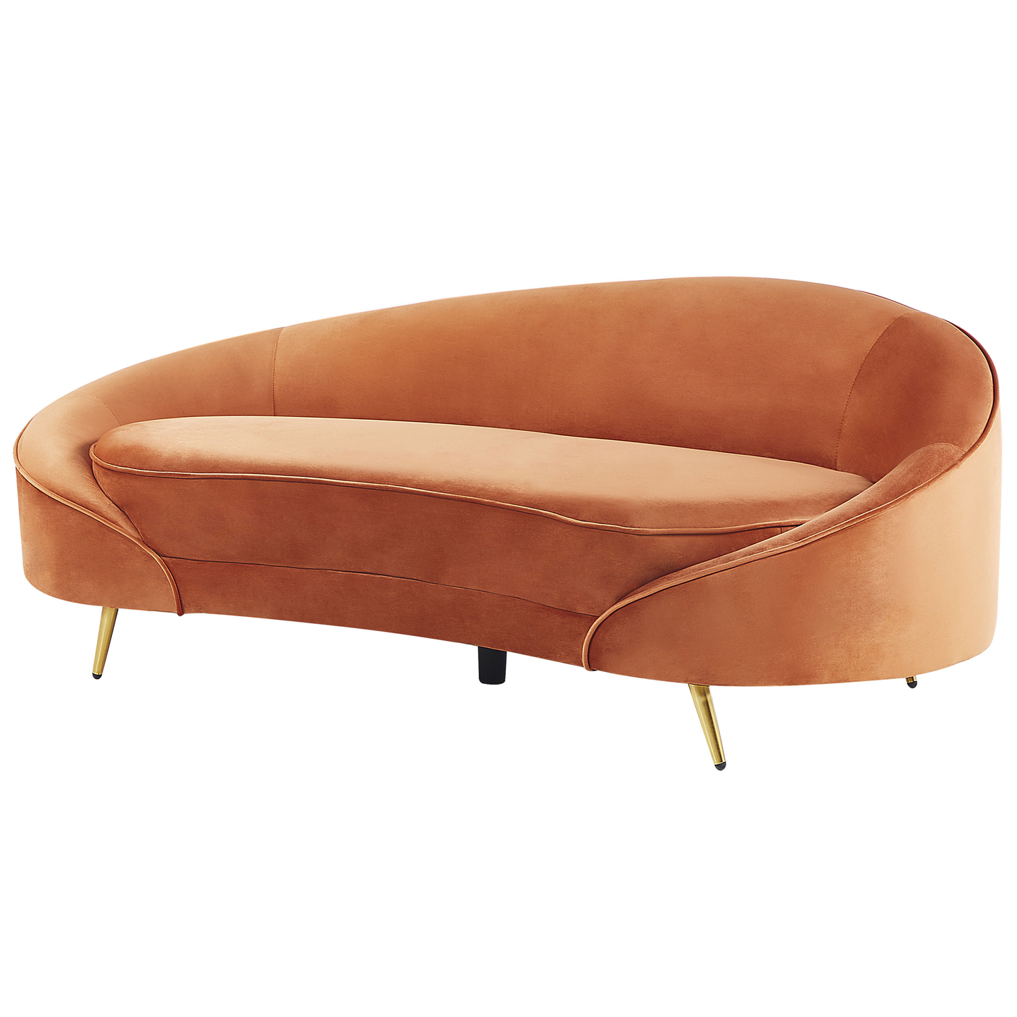 3-Sitzer Sofa Samtstoff orange / schwarz SAVAR