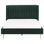 Bett mit Lattenrost Samtstoff MARVILLE 140 x 200 cm Smaragdgrün