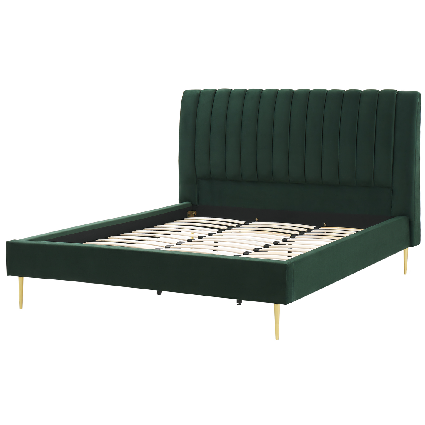 Bett mit Lattenrost Samtstoff MARVILLE 180 x 200 cm Smaragdgrün