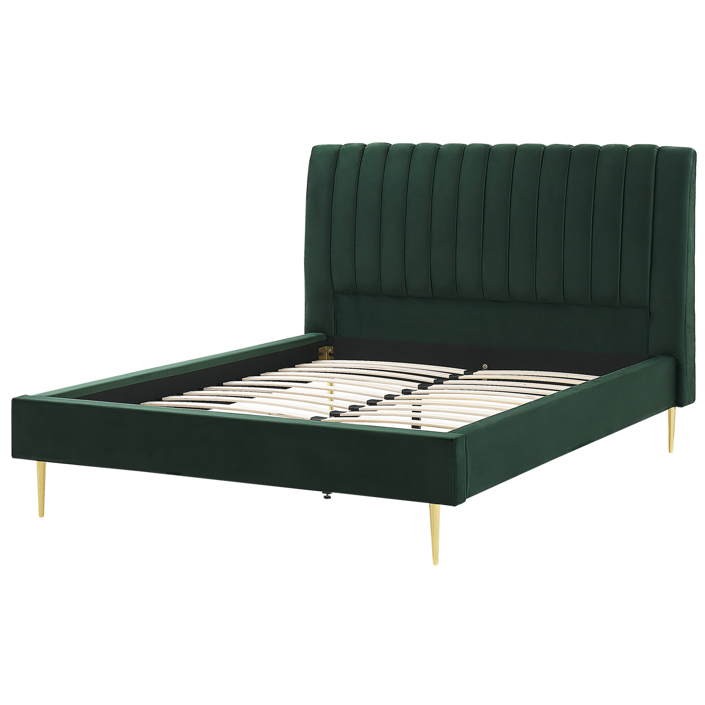 Bett mit Lattenrost Samtstoff MARVILLE 160 x 200 cm Smaragdgrün