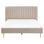 Bett mit Lattenrost Samtstoff MARVILLE 180 x 200 cm Sandbeige
