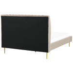 Bett mit Lattenrost Samtstoff MARVILLE 180 x 200 cm Sandbeige