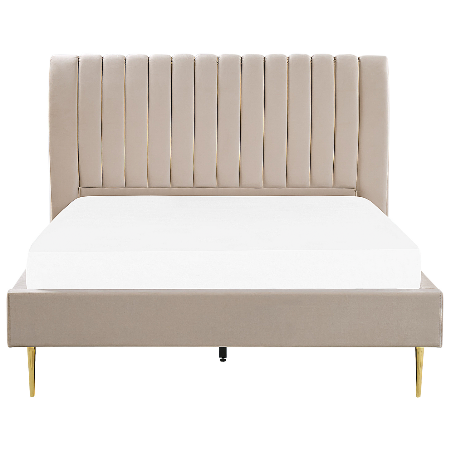 Bett mit Lattenrost Samtstoff MARVILLE 160 x 200 cm Sandbeige