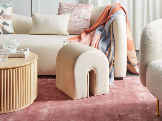 Pouf Samtstoff beige 35 x 42 x 42 cm MODOC