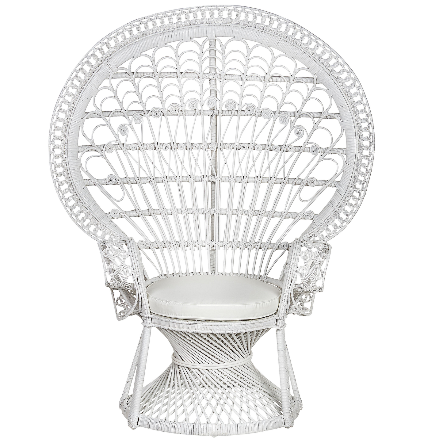 Pfauenstuhl EMMANUELLE Rattan Weiss