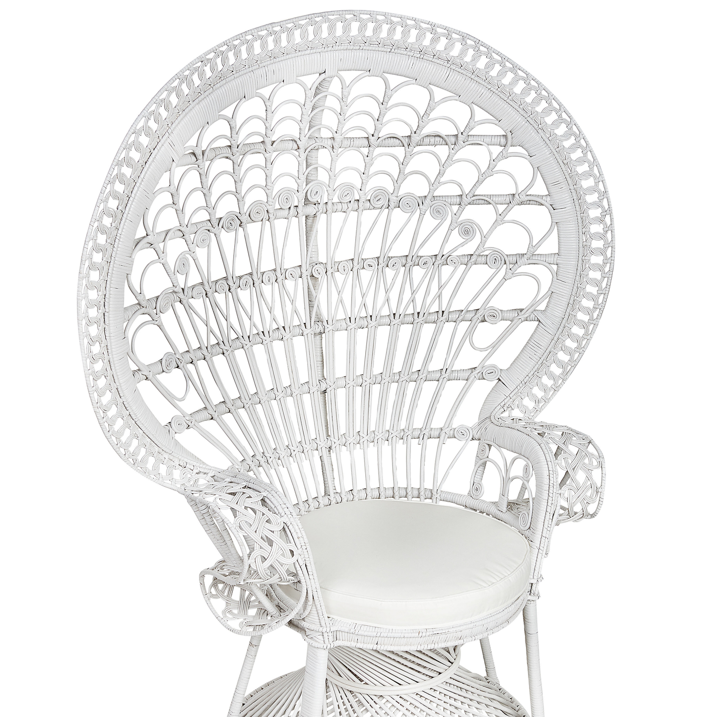 Pfauenstuhl EMMANUELLE Rattan Weiss