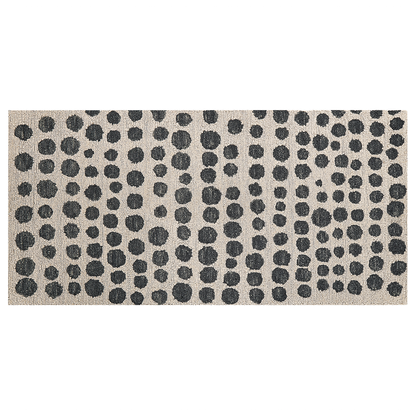 Teppich beige / schwarz 80 x 150 cm gepunktetes Muster HAVRAN