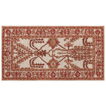 Teppich Wolle orange / beige 80 x 150 cm orientalisches Muster Kurzflor ADILCEVAZ