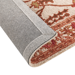 Teppich Wolle orange / beige 80 x 150 cm orientalisches Muster Kurzflor ADILCEVAZ