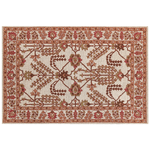 Teppich Wolle orange / beige 140 x 200 cm orientalisches Muster Kurzflor ADILCEVAZ