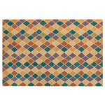 Teppich Wolle mehrfarbig 140 x 200 cm geometrisches Muster Kurzflor KESKIN
