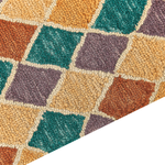 Teppich Wolle mehrfarbig 140 x 200 cm geometrisches Muster Kurzflor KESKIN