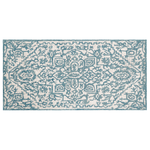 Teppich Wolle weiss / blau 80 x 150 cm AHMETLI