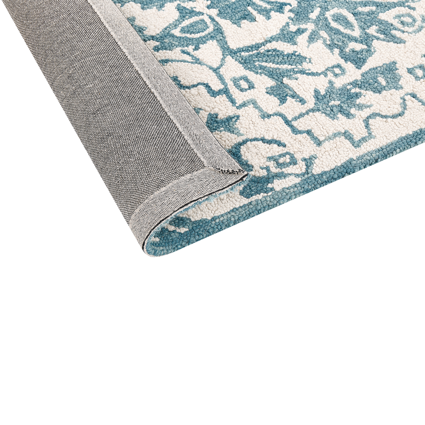 Teppich Wolle weiss / blau 160 x 230 cm AHMETLI