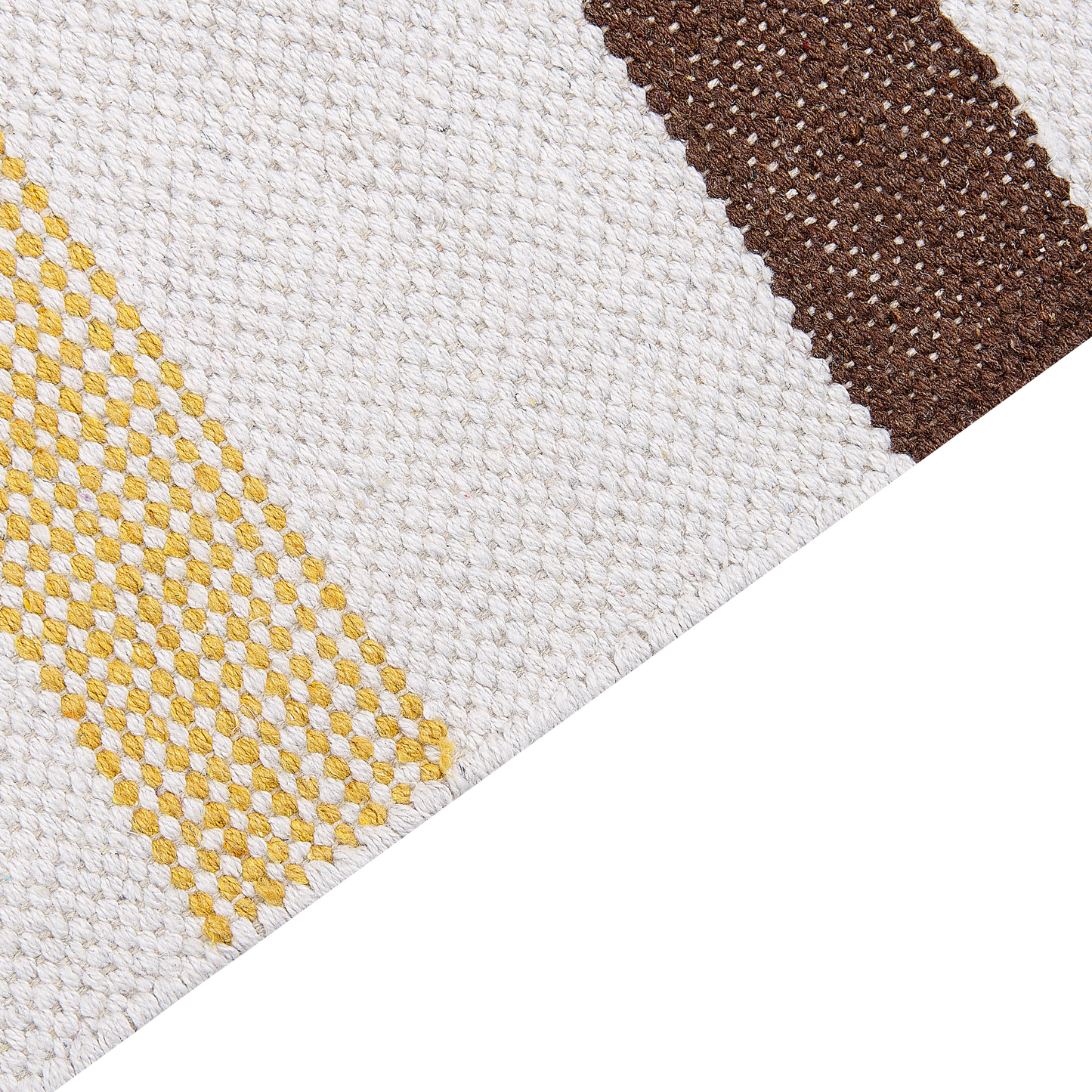 Teppich Baumwolle braun / beige 80 x 150 cm gestreiftes Muster Kurzflor HISARLI