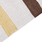 Teppich Baumwolle braun / beige 80 x 150 cm gestreiftes Muster Kurzflor HISARLI