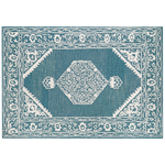 Teppich Wolle weiss / blau 160 x 230 cm GEVAS