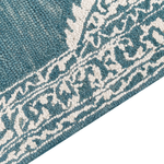 Teppich Wolle weiss / blau 140 x 200 cm GEVAS