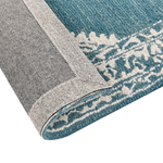 Teppich Wolle weiss / blau 80 x 150 cm GEVAS