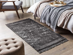 Teppich Viskose dunkelgrau 80 x 150 cm cm abstraktes Muster Kurzflor HANLI