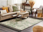 Teppich Viskose grün / beige 160 x 230 cm cm orientalisches Muster Kurzflor AKARSU