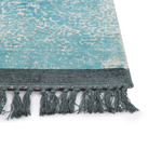 Teppich Viskose hellblau / beige 140 x 200 cm cm orientalisches Muster Kurzflor AKARSU