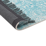 Teppich Viskose hellblau / beige 140 x 200 cm cm orientalisches Muster Kurzflor AKARSU