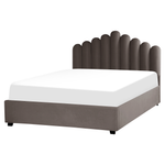 Bett mit Stauraum Samtstoff VINCENNES 160 x 200 cm Taupe