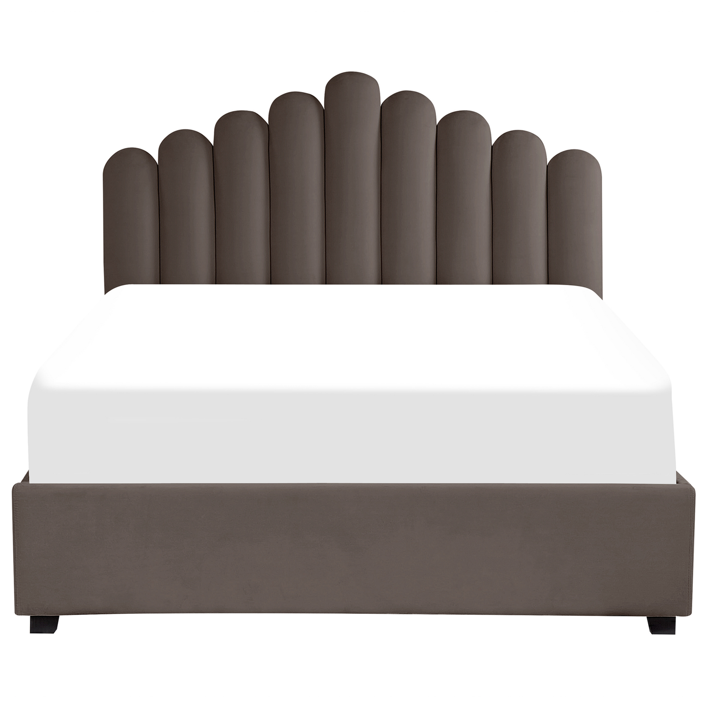 Bett mit Stauraum Samtstoff VINCENNES 160 x 200 cm Taupe