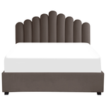 Bett mit Stauraum Samtstoff VINCENNES 160 x 200 cm Taupe