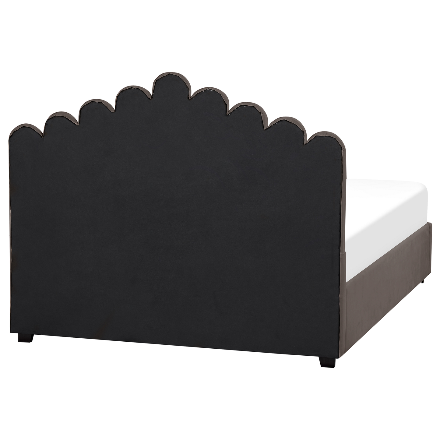 Bett mit Stauraum Samtstoff VINCENNES 160 x 200 cm Taupe