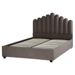 Bett mit Stauraum Samtstoff VINCENNES 160 x 200 cm Taupe